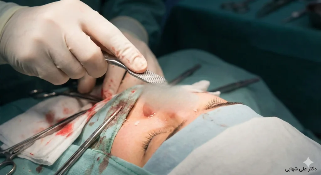 ابزار پزشکی مخصوص برای صاف کردن و سوهان کشیدن بینی در عمل جراحی بینی استخوانی