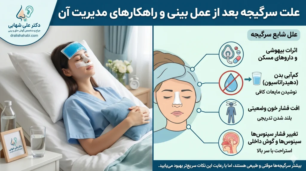 علت سرگیجه بعد از عمل بینی و استراحت بیمار روی تخت